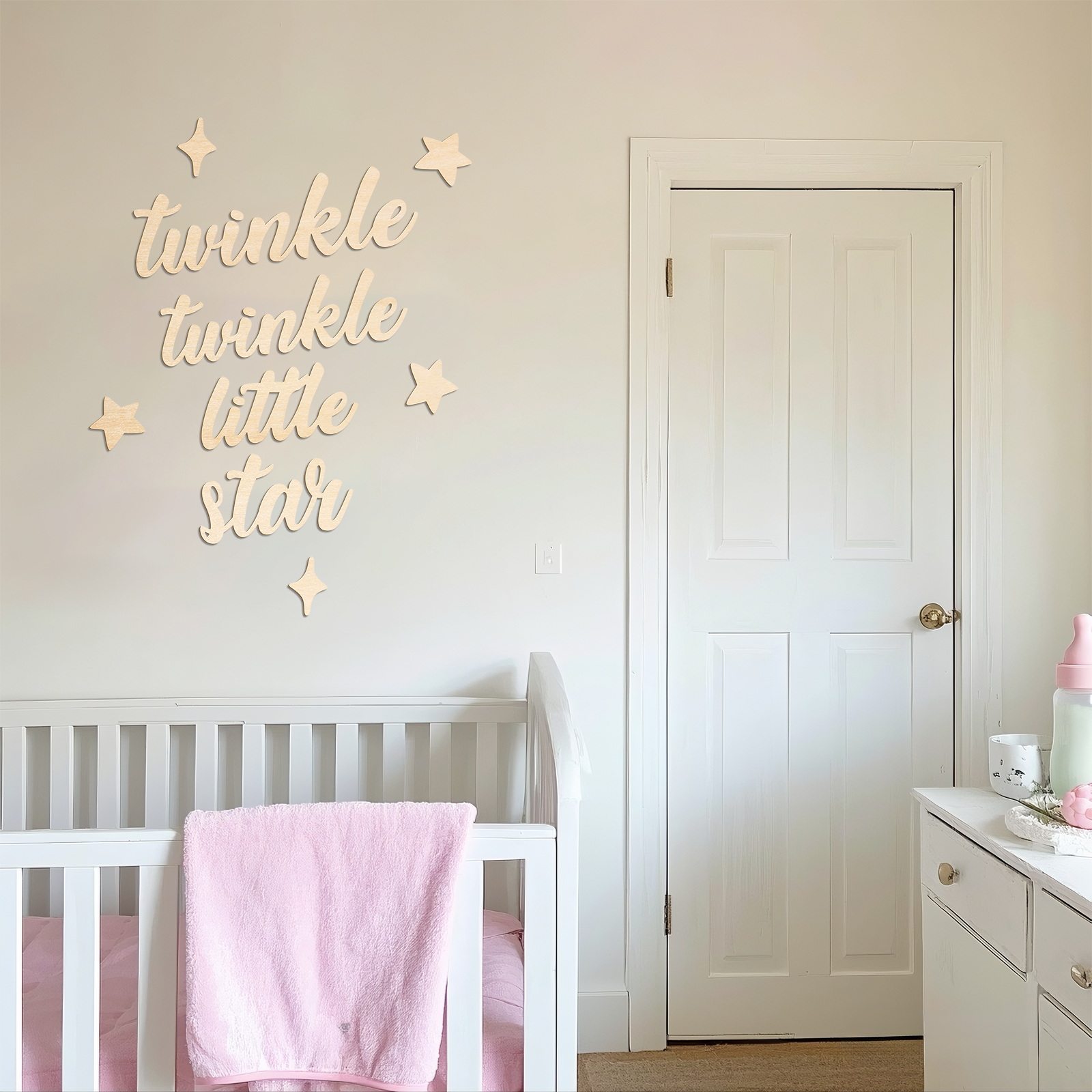 Baby Nursery Room - Twinkle Twinkle Little Star Wooden Sign