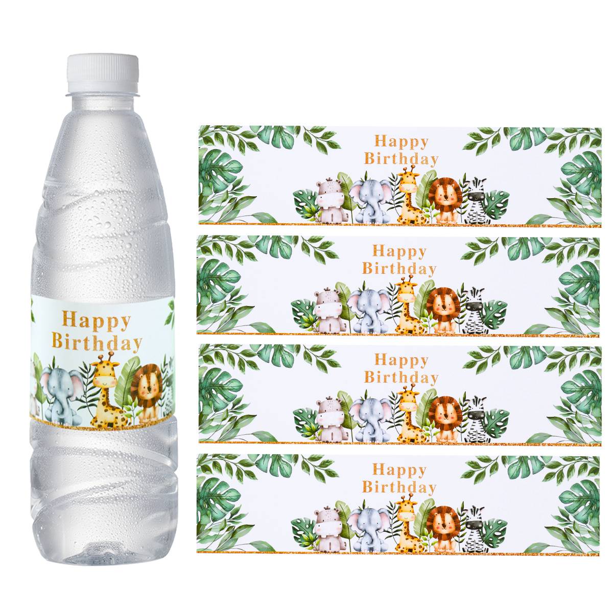 Baby Nursery Jungle Theme - Jungle Animal Water Bottle Stickers Safari