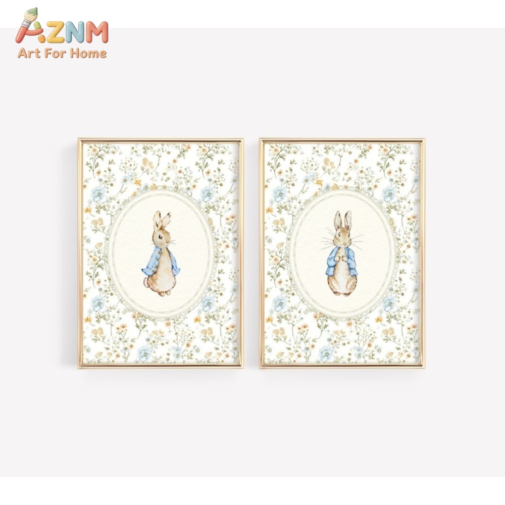 Baby Nursery Pictures - AZNM Vintage Peter Rabbit Canvas Print
