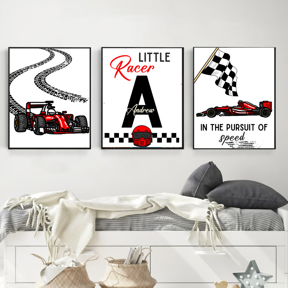 Custom Name Racing Car Nursery - Baby Nursery Pictures avaliação e preço