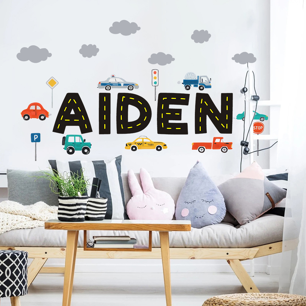 Custom Name Construction Vehic - Baby Nursery Wallpaper avaliação e preço