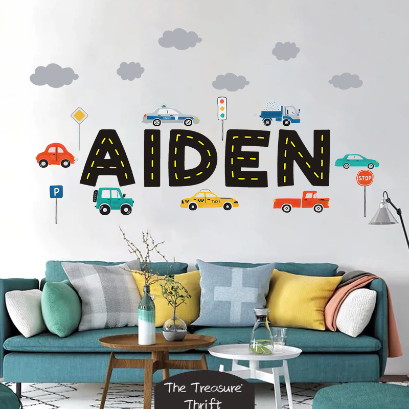 Custom Name Construction Vehic - Baby Nursery Wallpaper avaliação e preço