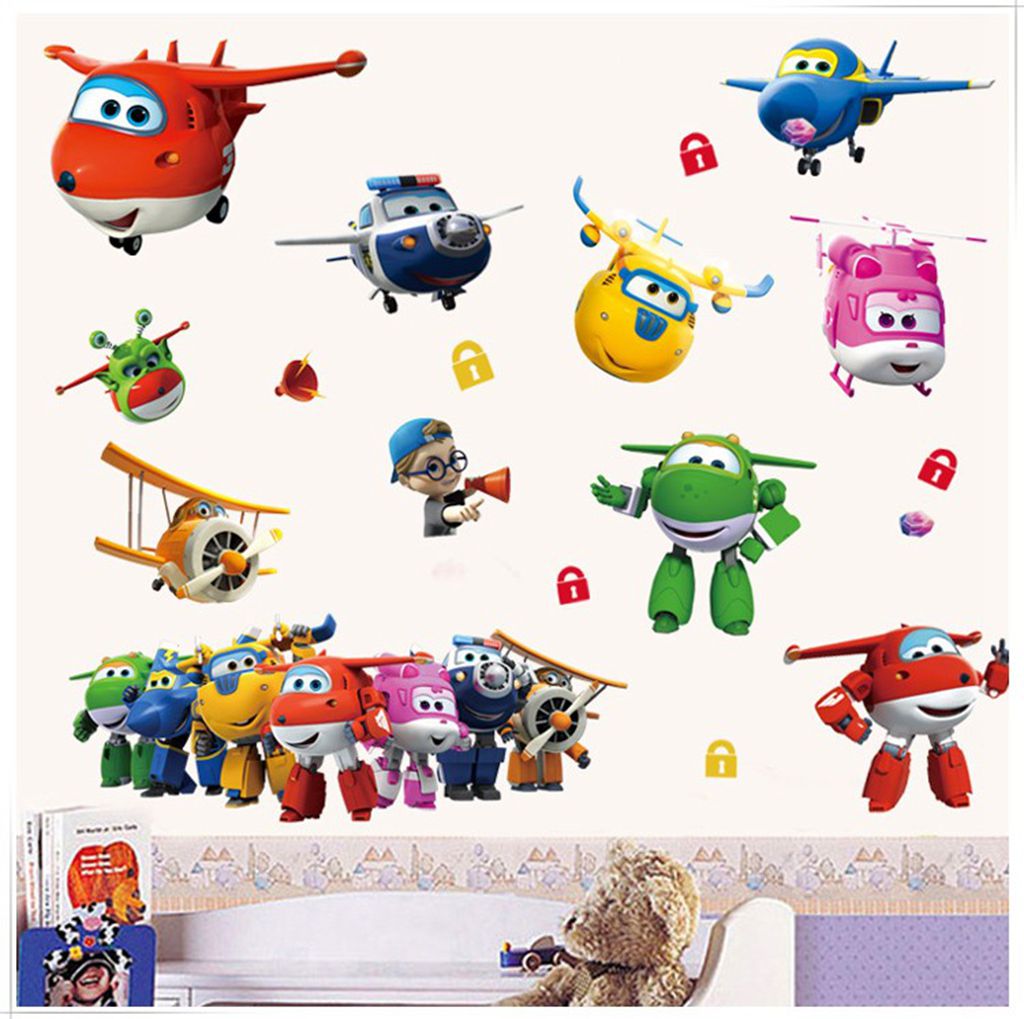 Hot Cartoon Super Wings Deform - Baby Nursery Wallpaper avaliação e preço