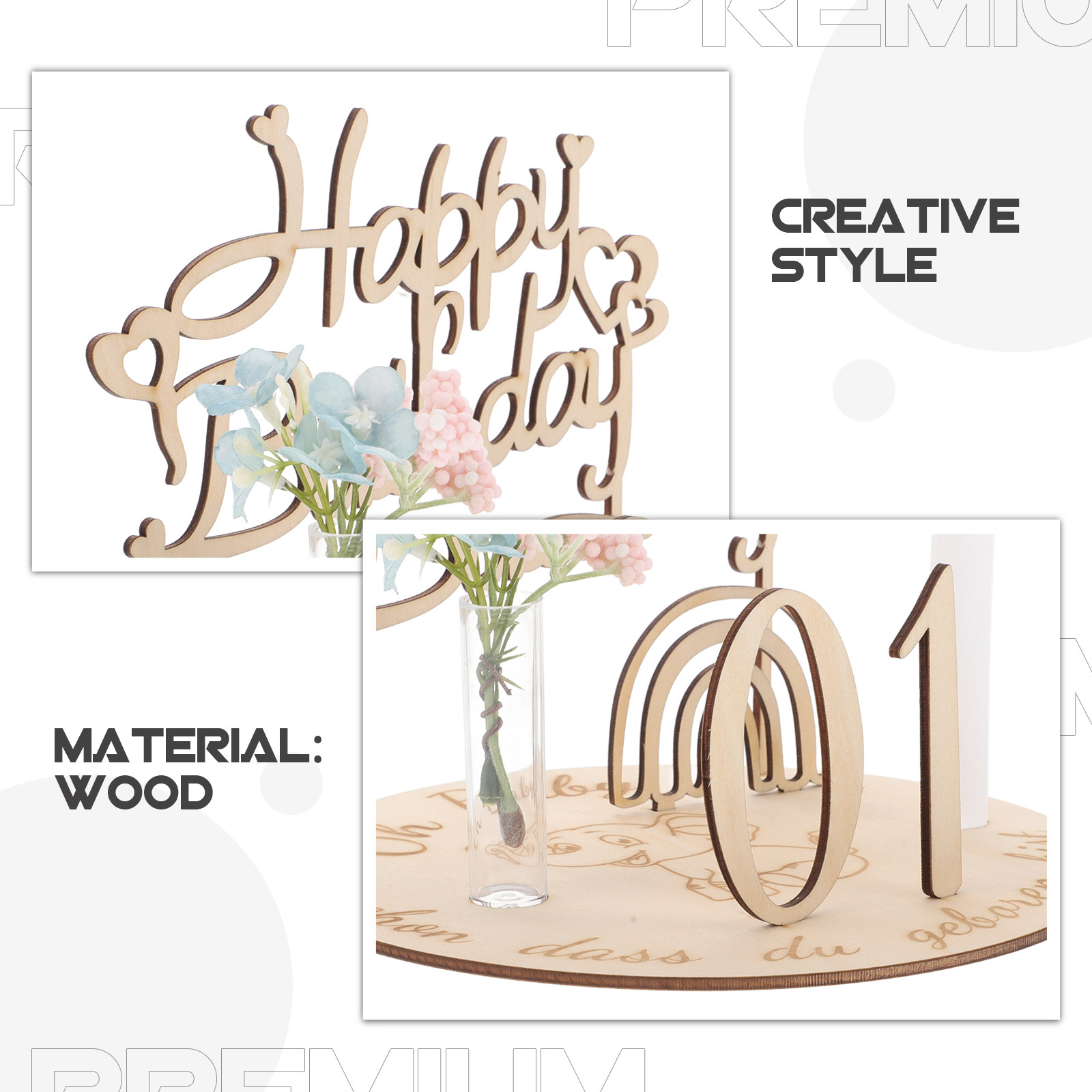 1Set Wooden Milestone Birthday - Baby Nursery Age avaliação e preço