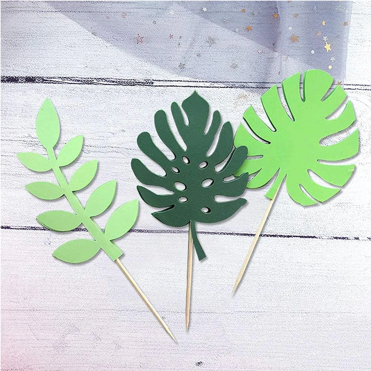 Glittery Tropical Leaves Cake  - Baby Nursery Jungle Theme avaliação e preço