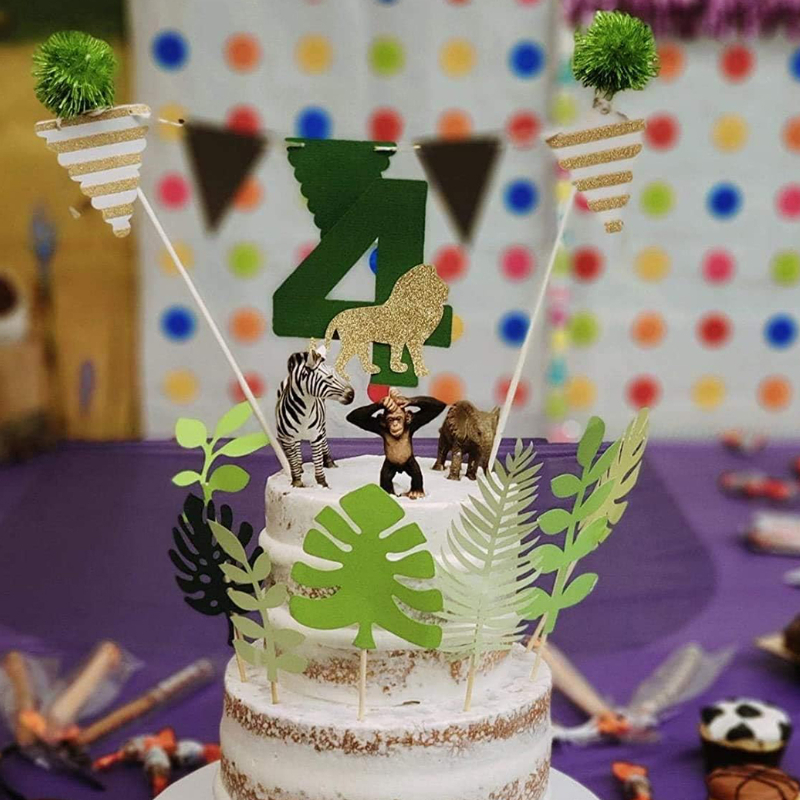 Glittery Tropical Leaves Cake  - Baby Nursery Jungle Theme avaliação e preço