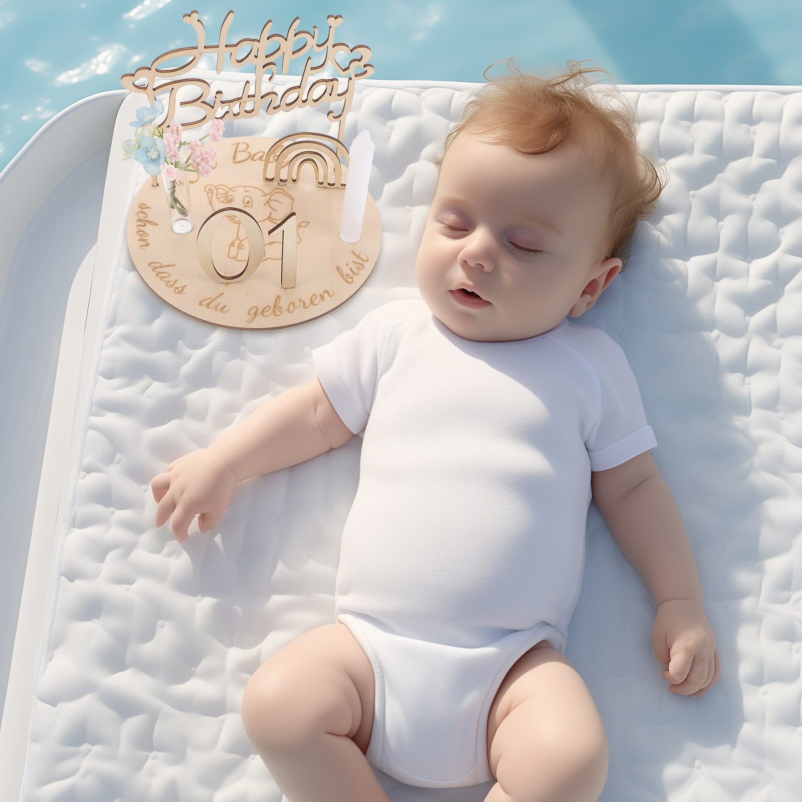 1Set DIY Wooden Baby Milestone - Baby Nursery Age avaliação e preço