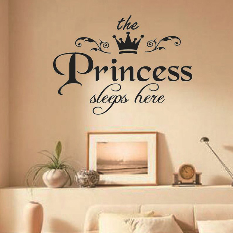The Princess Sleeps Here Wall  - Baby Nursery Wallpaper Girl avaliação e preço