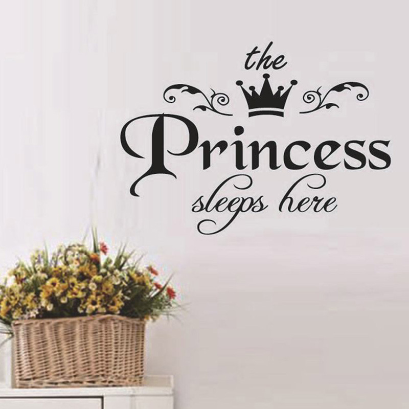 The Princess Sleeps Here Wall  - Baby Nursery Wallpaper Girl avaliação e preço
