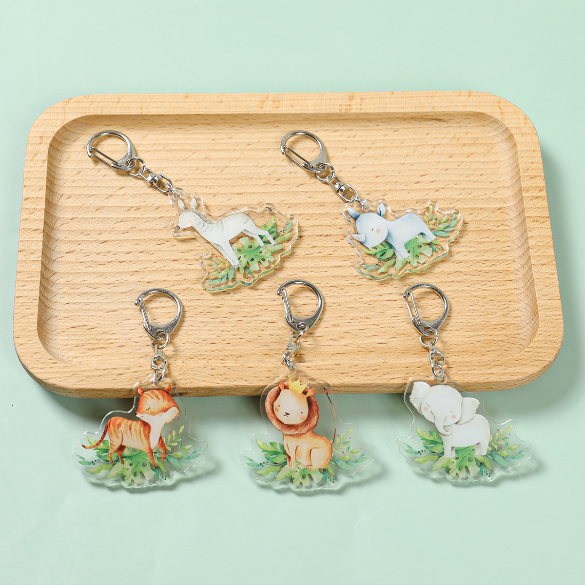 5pcs Jungle Animal Keychains S - Baby Nursery Jungle Theme avaliação e preço