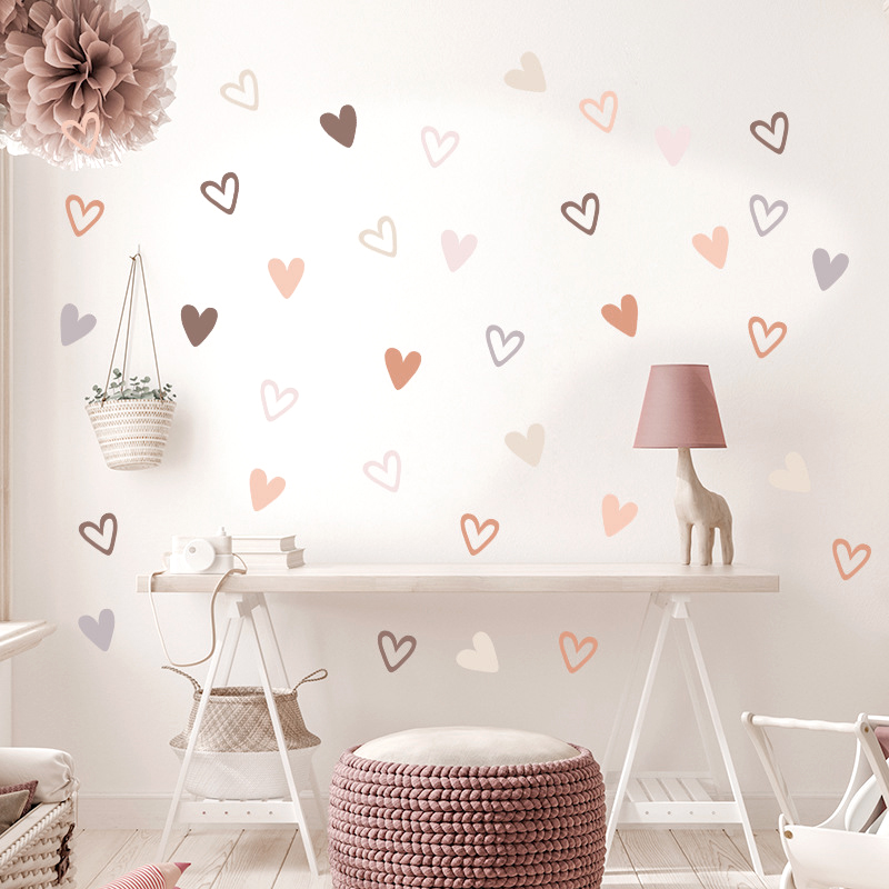 36Pcs Boho Hearts Wall Sticker - Baby Nursery Wallpaper Girl avaliação e preço