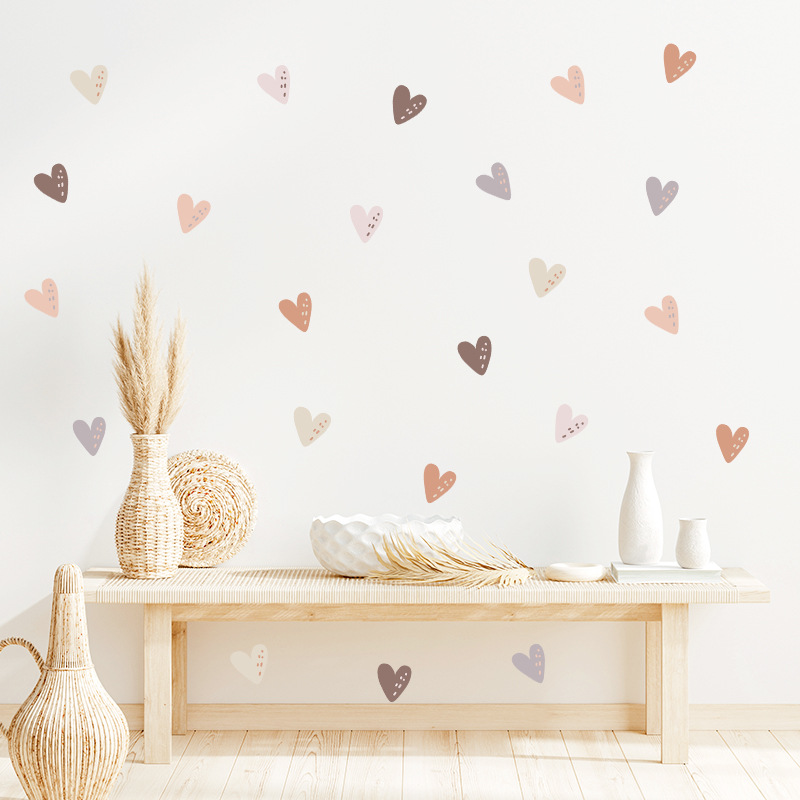 36Pcs Boho Hearts Wall Sticker - Baby Nursery Wallpaper Girl avaliação e preço