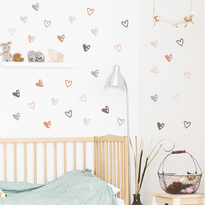 36Pcs Boho Hearts Wall Sticker - Baby Nursery Wallpaper Girl avaliação e preço