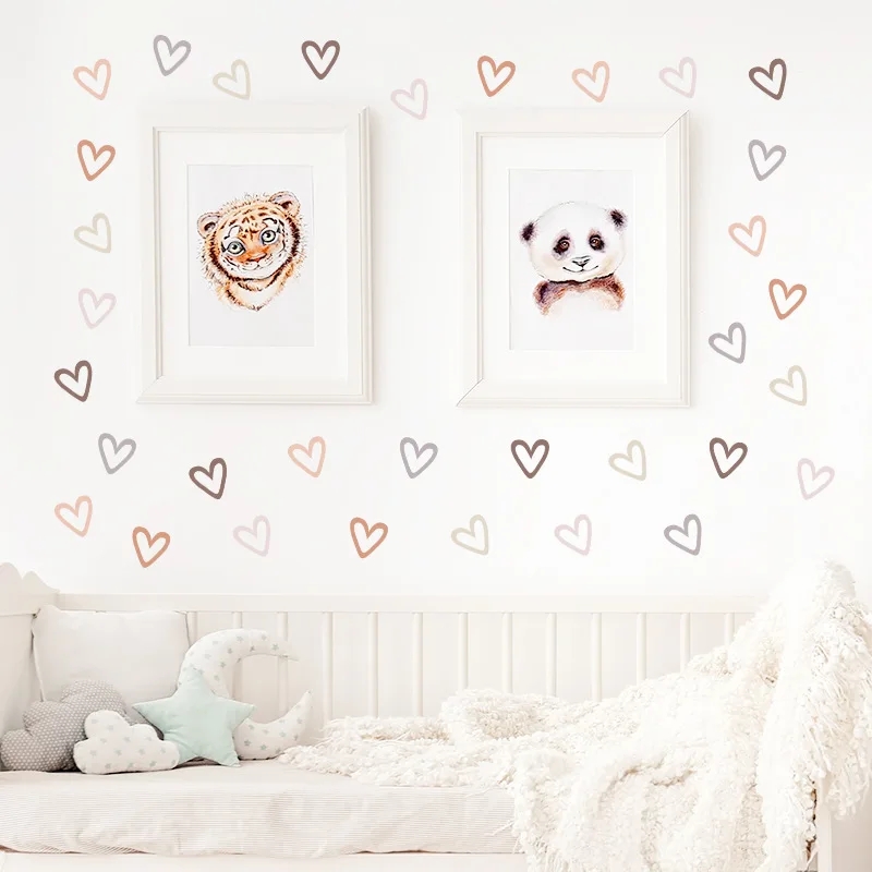 36Pcs Boho Hearts Wall Sticker - Baby Nursery Wallpaper Girl avaliação e preço