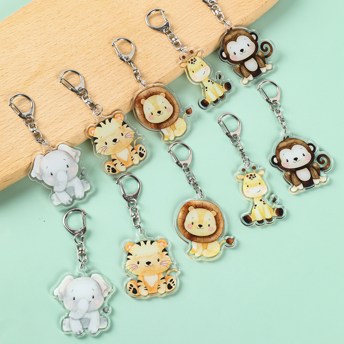 5pcs Jungle Animal Keychains S - Baby Nursery Jungle Theme avaliação e preço