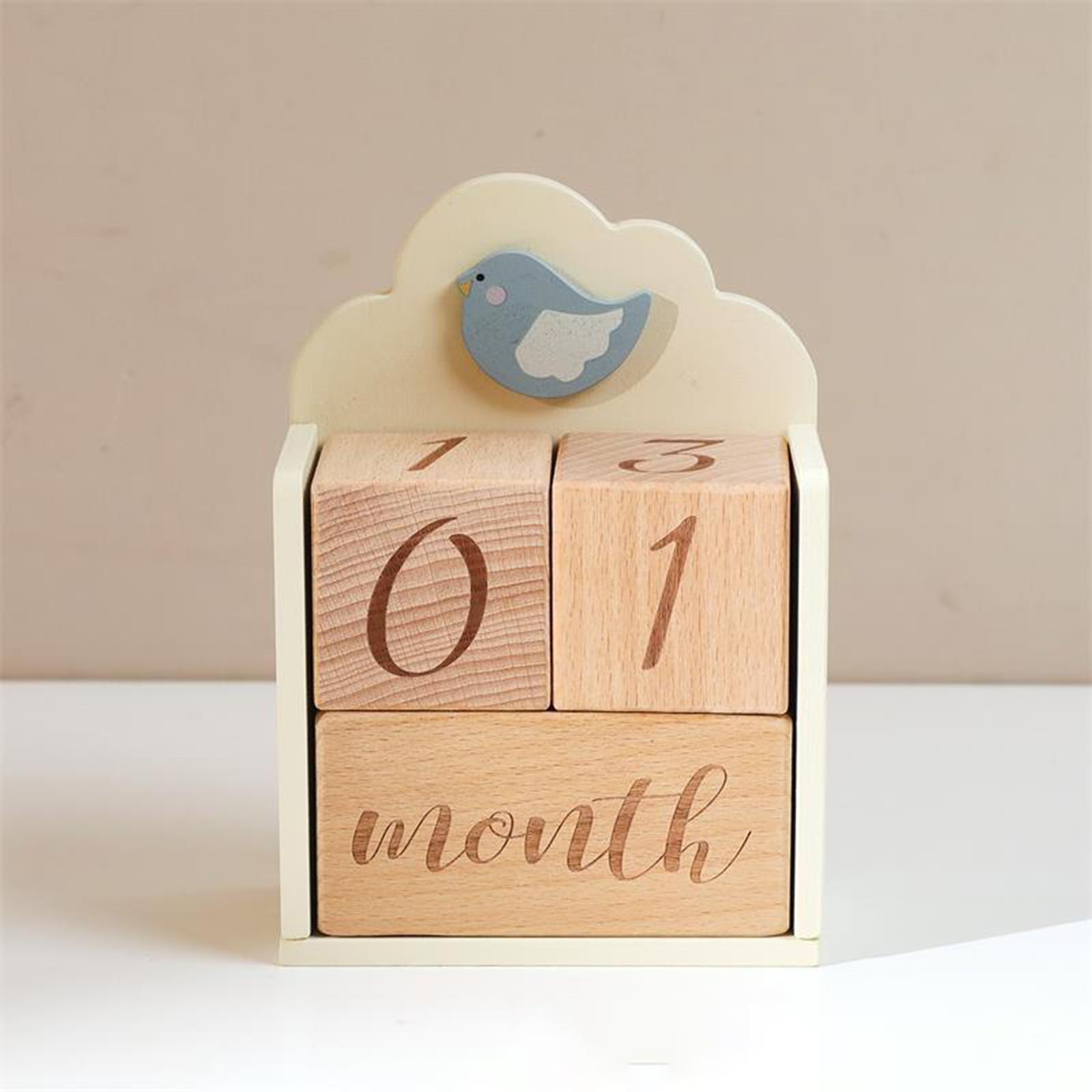 Wooden Baby Age Blocks Unique  - Baby Nursery Age avaliação e preço