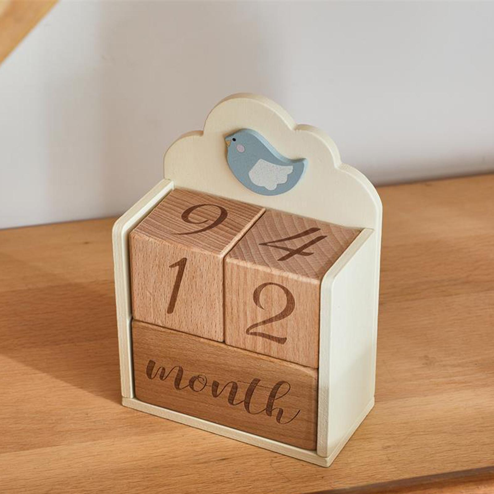 Wooden Baby Age Blocks Unique  - Baby Nursery Age avaliação e preço