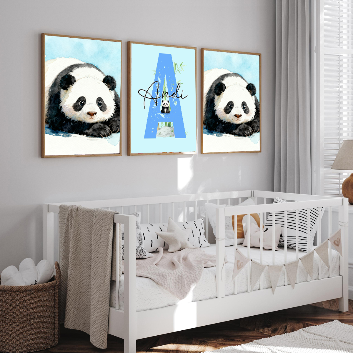 3pcs Personalized Panda Nurser - Baby Nursery Pictures avaliação e preço