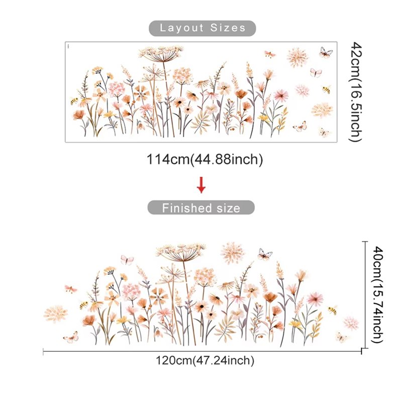 【EFFICIENT 】2X Boho Flower Wal - Baby Nursery Wallpaper Girl avaliação e preço