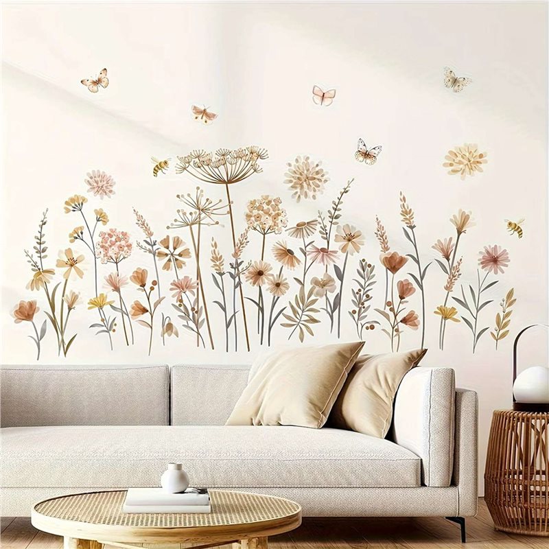 【EFFICIENT 】2X Boho Flower Wal - Baby Nursery Wallpaper Girl avaliação e preço