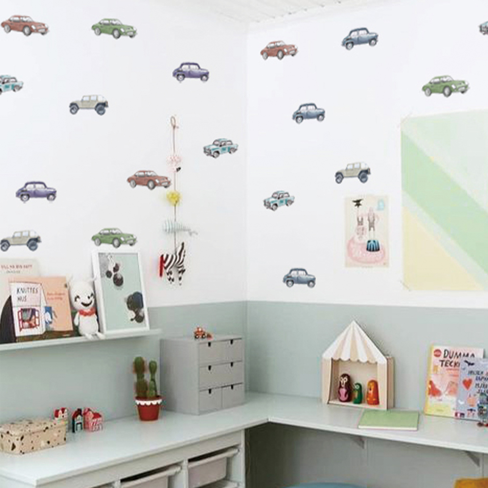 Cartoon Kids Transport Car Tru - Baby Nursery Wallpaper avaliação e preço
