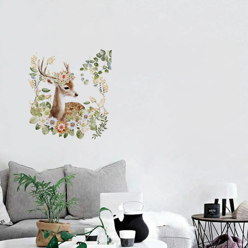 C400#Cute Deer Wall Sticker Ki - Baby Nursery Wallpaper avaliação e preço