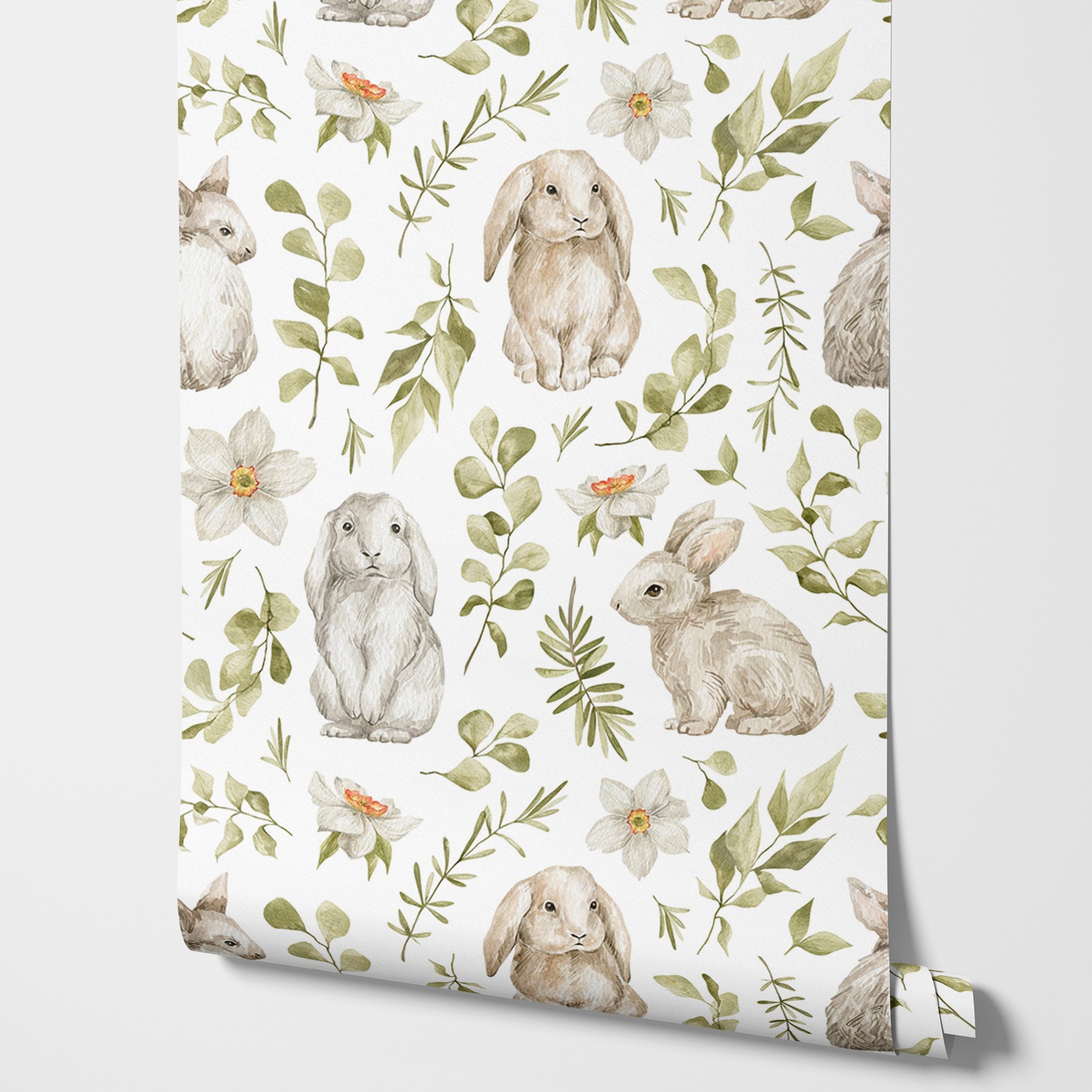 Bunny Wallpaper Kids Room Wall - Baby Nursery Wallpaper Girl avaliação e preço