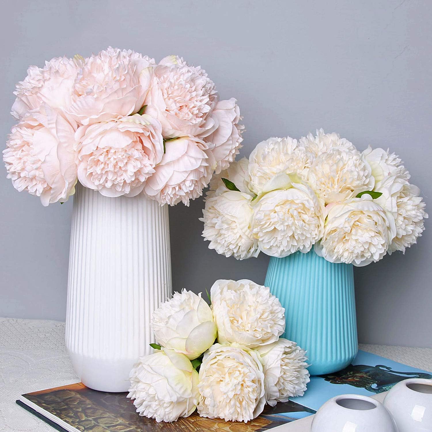 5 Simulated peonies, Artificia - Baby Nursery Fabric avaliação e preço