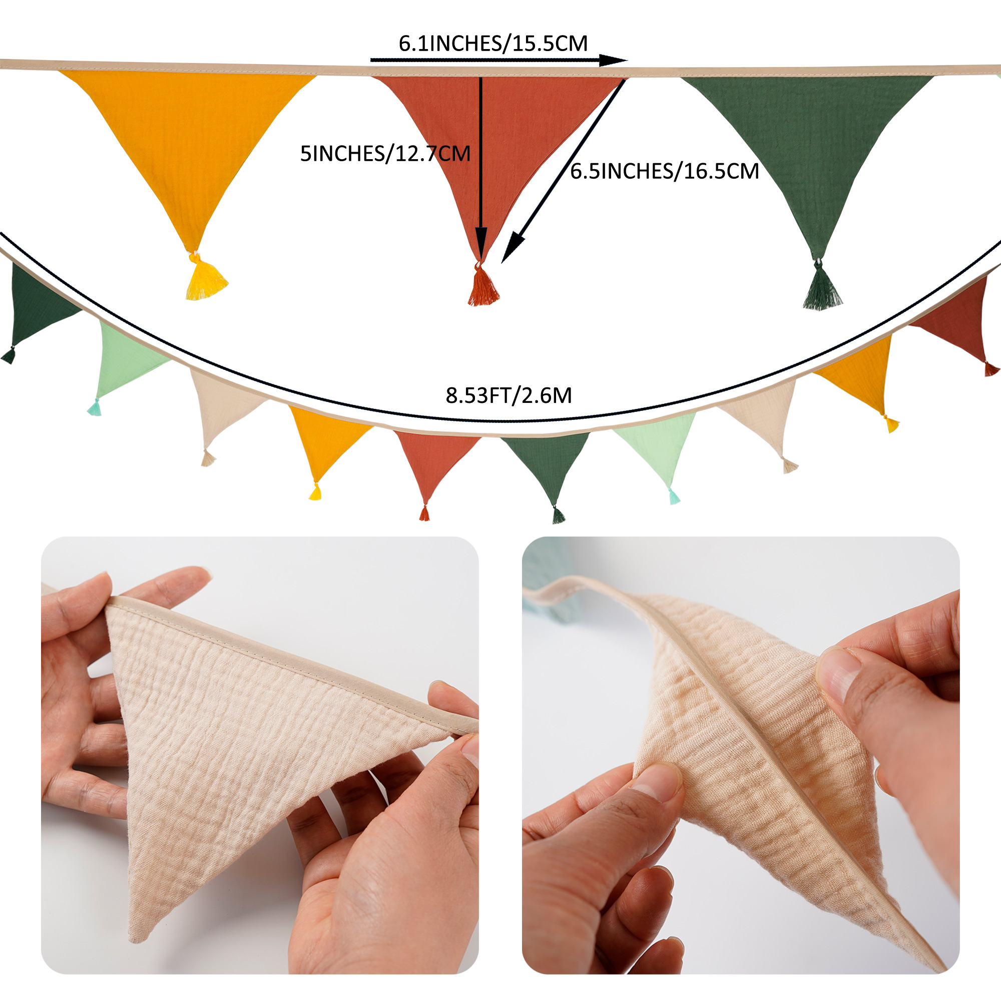 2.6M/8.5FT Nursery Fabric Bunt - Baby Nursery Fabric avaliação e preço