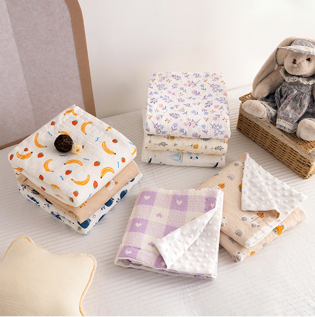 Muslin Baby Swaddle Blanket Fo - Baby Girl Nursery Quilt avaliação e preço