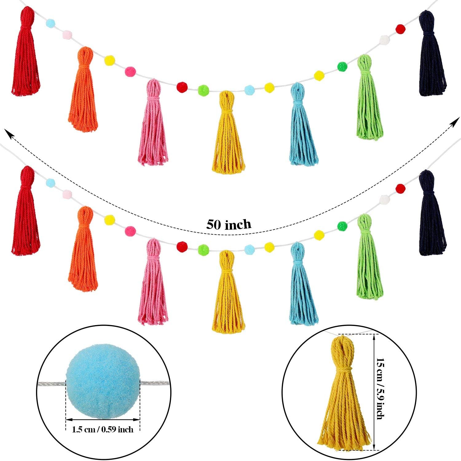3 Pcs Colorful Rainbow Boho Ta - Baby Nursery Fabric avaliação e preço