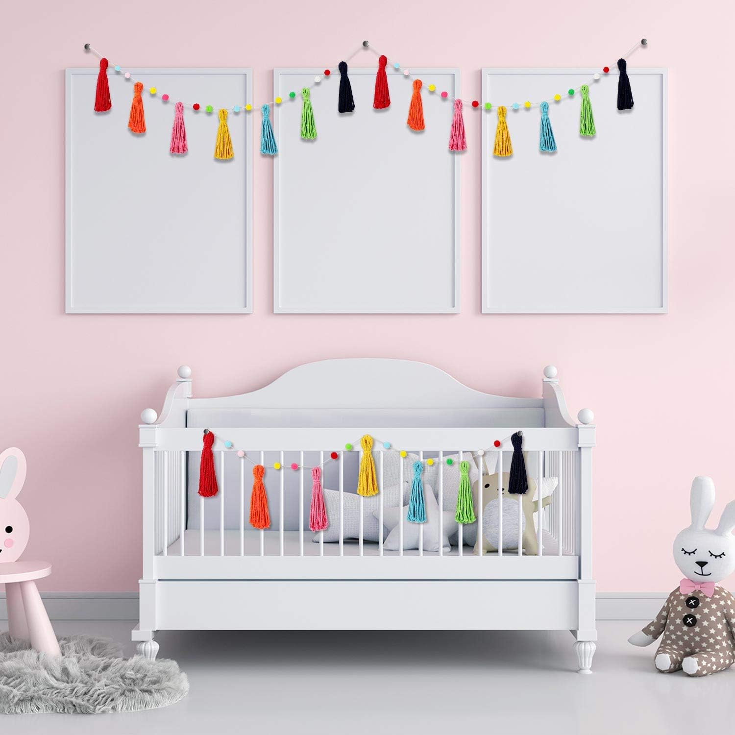 3 Pcs Colorful Rainbow Boho Ta - Baby Nursery Fabric avaliação e preço