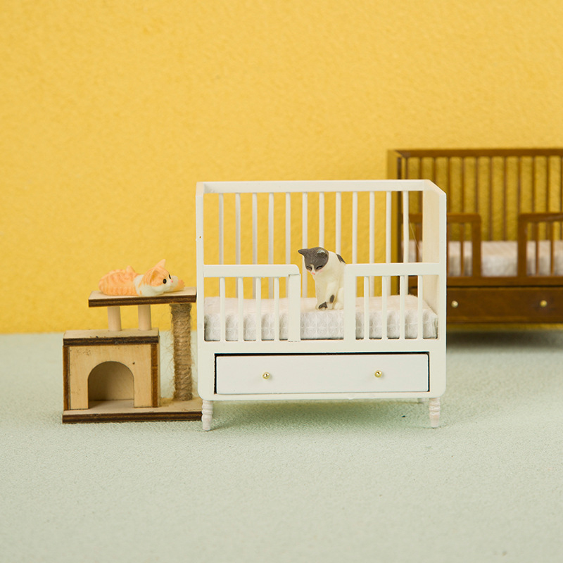 1:12 Miniature White Wood Baby - Baby Nursery Storage avaliação e preço