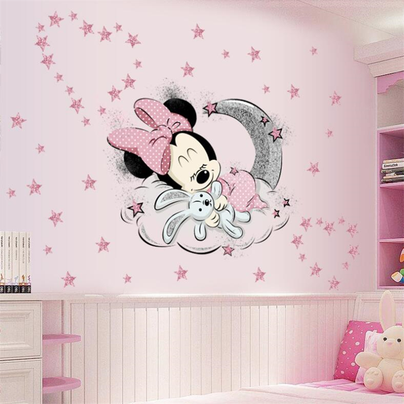 Cartoon Mickey Minnie Mouse Ba - Baby Nursery Wallpaper avaliação e preço