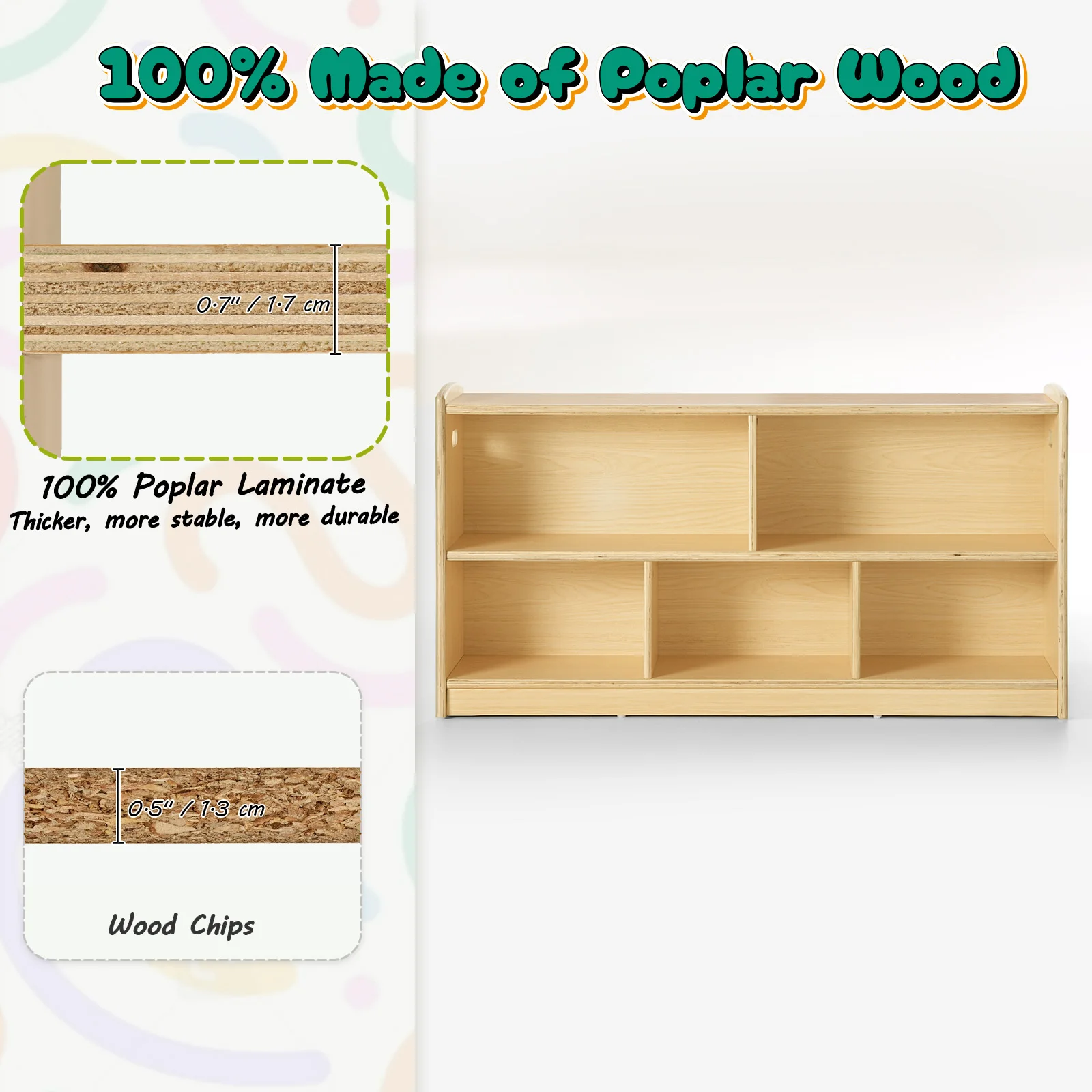 2-Tier Wood Montessori Cabinet - Baby Bookshelf Small avaliação e preço