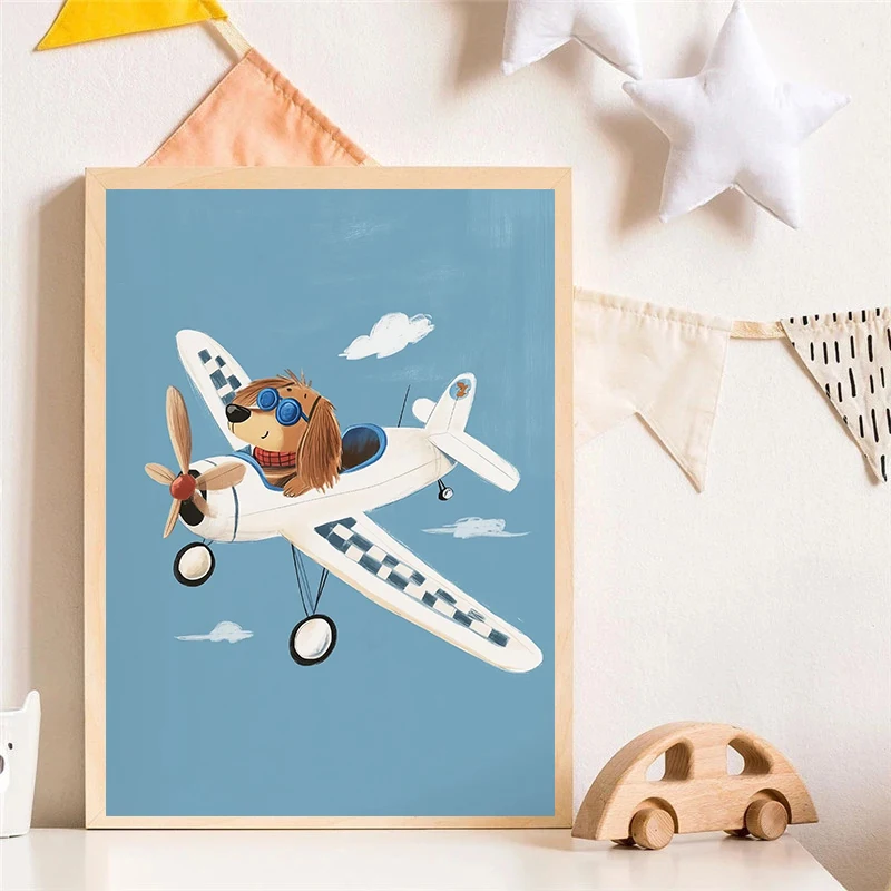 Dog Airplane Lion in Car Anima - Baby Nursery Pictures avaliação e preço