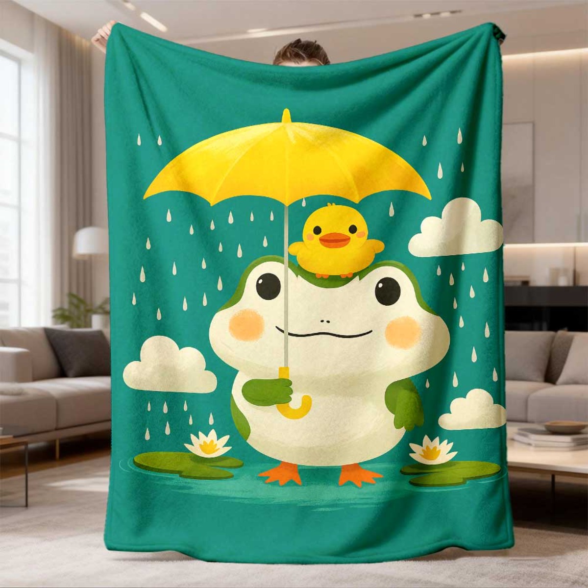 Sweet Adorable Frog and Chick  - Baby Nursery Fabric avaliação e preço
