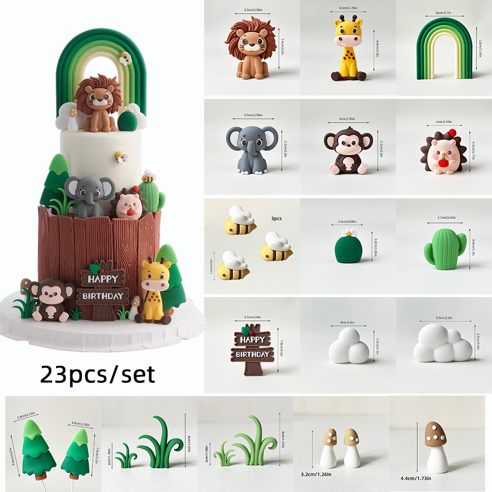 Jungle Safari Animal Cake Topp - Baby Nursery Jungle Theme avaliação e preço