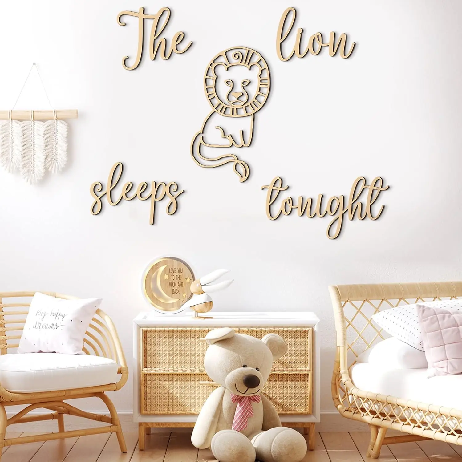 The Lion Sleeps Tonight Wooden - Baby Nursery Jungle Theme avaliação e preço