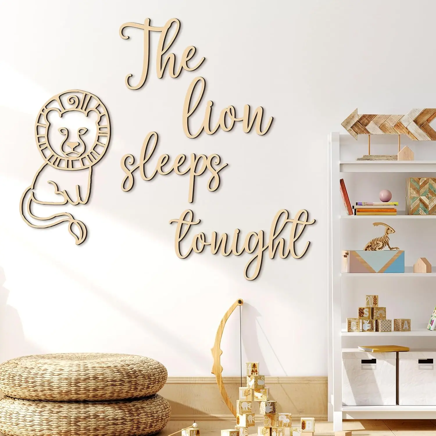 The Lion Sleeps Tonight Wooden - Baby Nursery Jungle Theme avaliação e preço