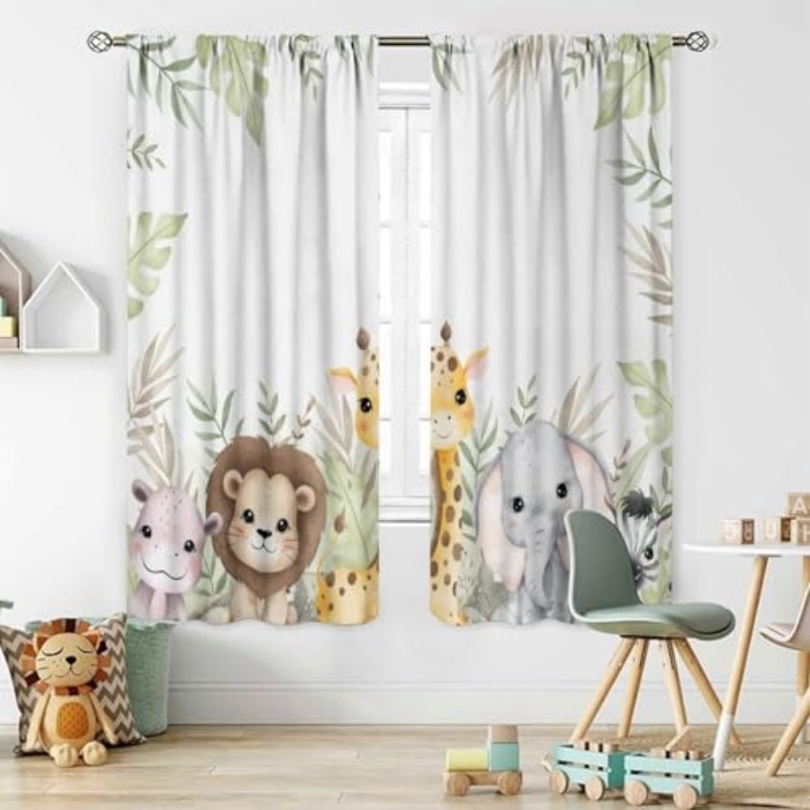 Nursery Curtains Jungle Safari - Baby Nursery Jungle Theme avaliação e preço