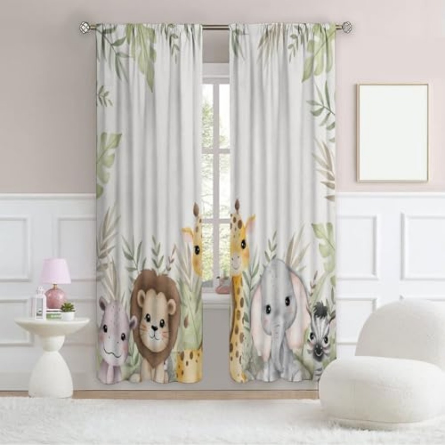 Nursery Curtains Jungle Safari - Baby Nursery Jungle Theme avaliação e preço