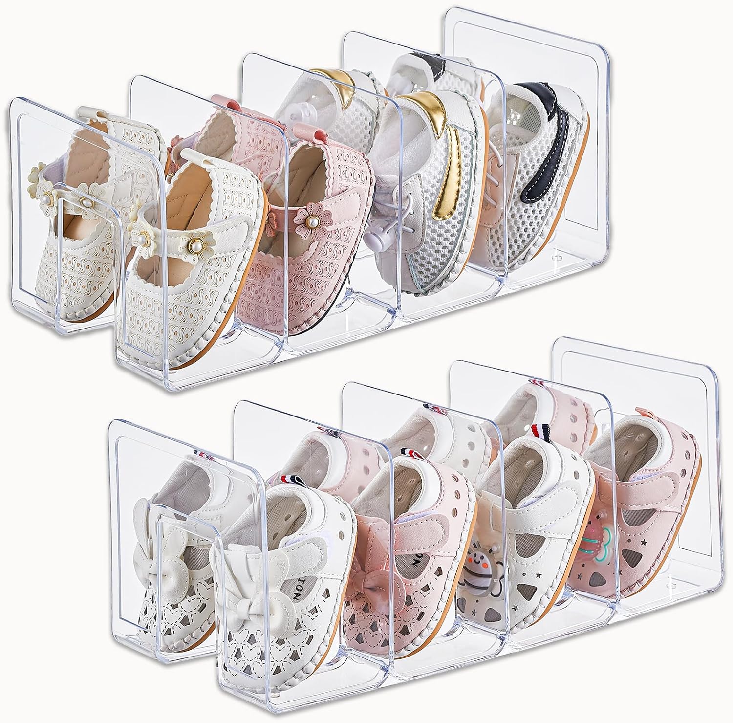2 Pack Small Shoe Rack 4 Secti - Baby Bookshelf Small avaliação e preço