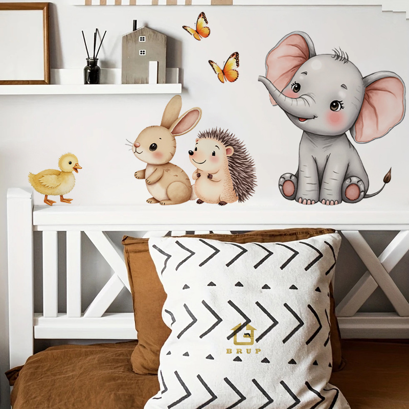 Cartoon Animal Wall Sticker -  - Baby Nursery Pictures avaliação e preço