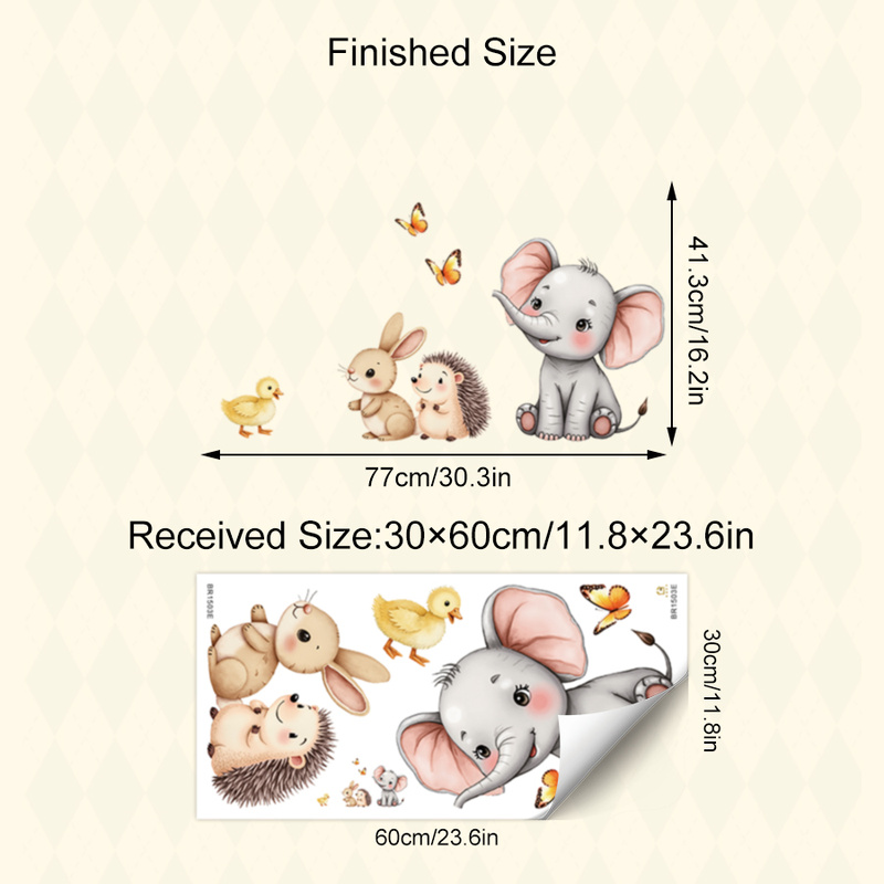 Cartoon Animal Wall Sticker -  - Baby Nursery Pictures avaliação e preço