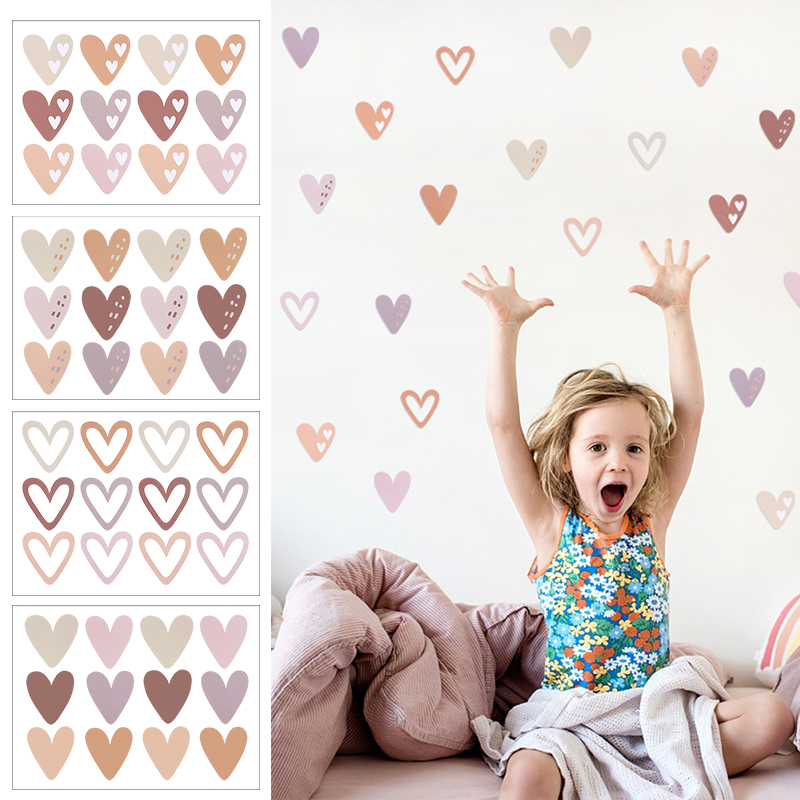 2pcs Lovely Hearts Ins Wall St - Baby Nursery Wallpaper Girl avaliação e preço