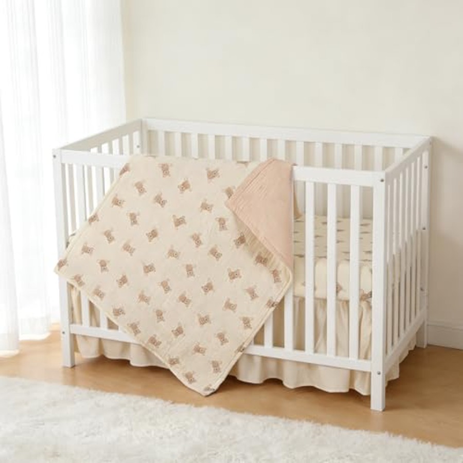 Organic Cotton Muslin Baby Cri - Baby Girl Nursery Quilt avaliação e preço