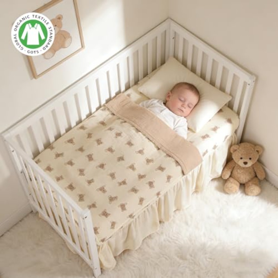 Organic Cotton Muslin Baby Cri - Baby Girl Nursery Quilt avaliação e preço