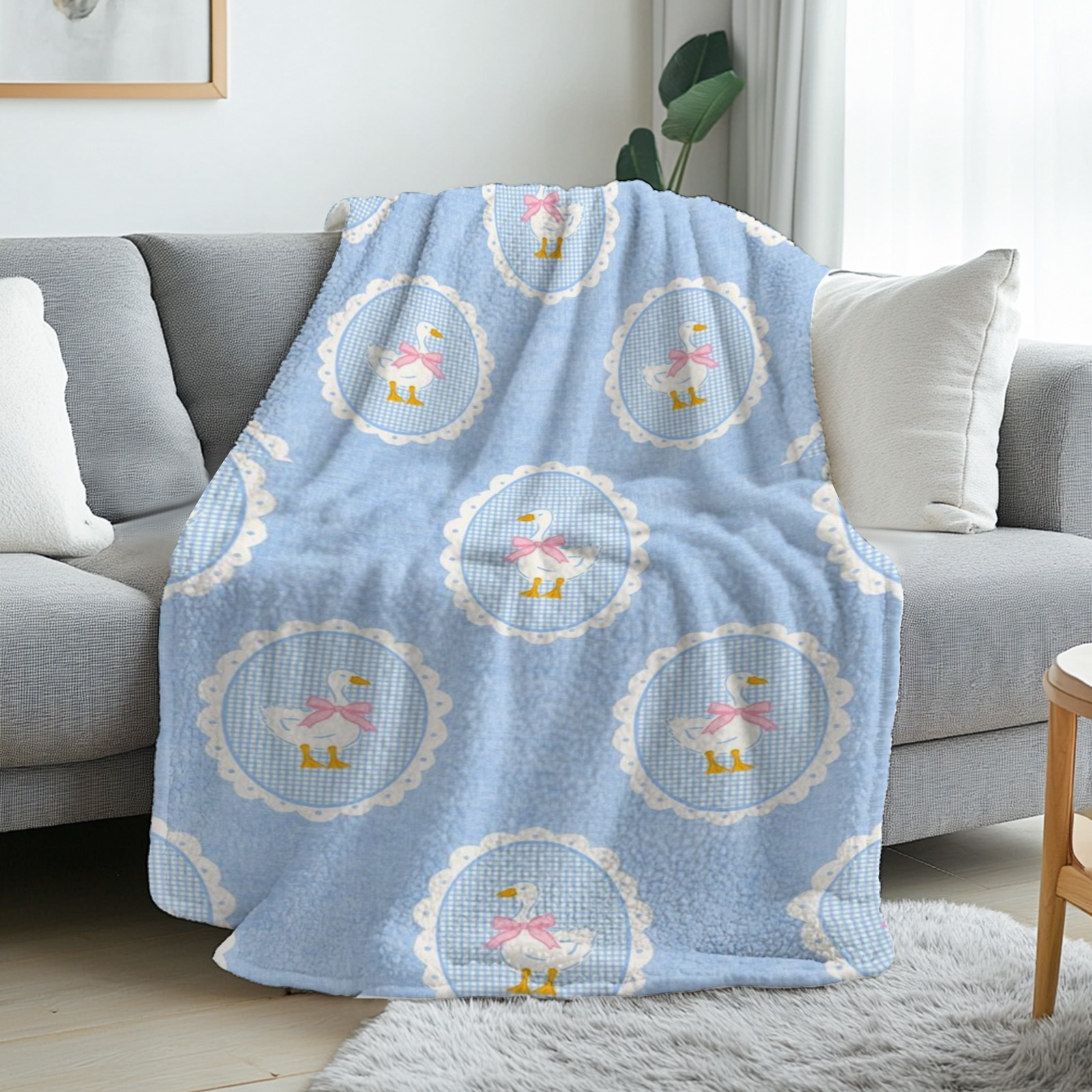 VIKAMA Gingham Blue Cottage Du - Baby Nursery Fabric avaliação e preço