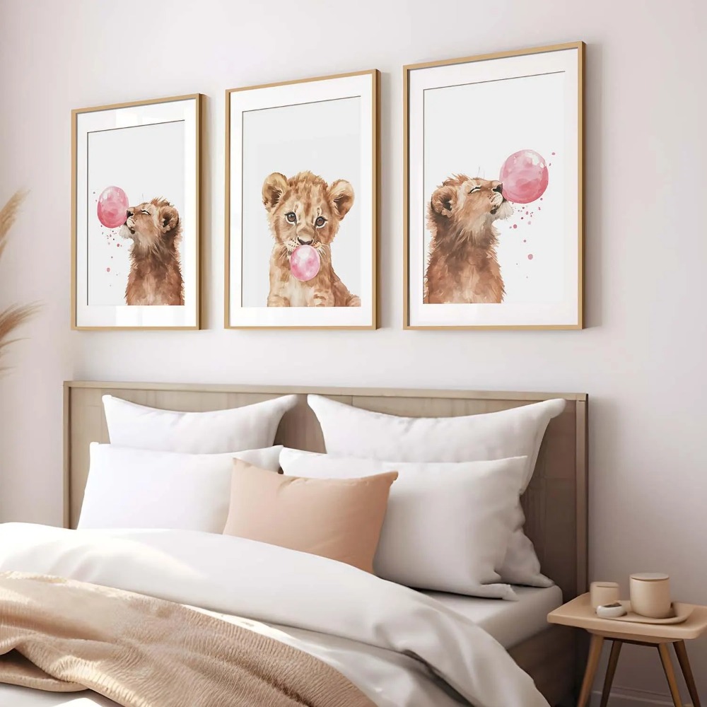 Lion Cub Nursery Wall Art Set  - Baby Nursery Jungle Theme avaliação e preço
